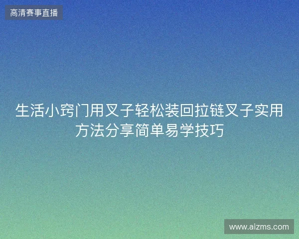 生活小窍门用叉子轻松装回拉链叉子实用方法分享简单易学技巧